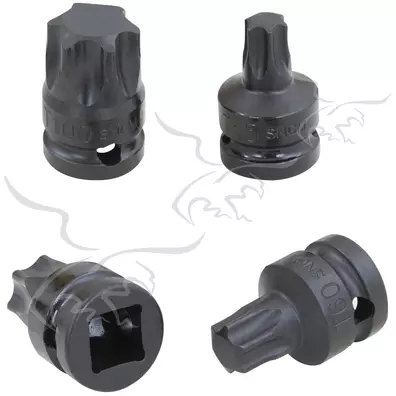 T55 a T100 Bits Torx de impacto curto. 1/2"