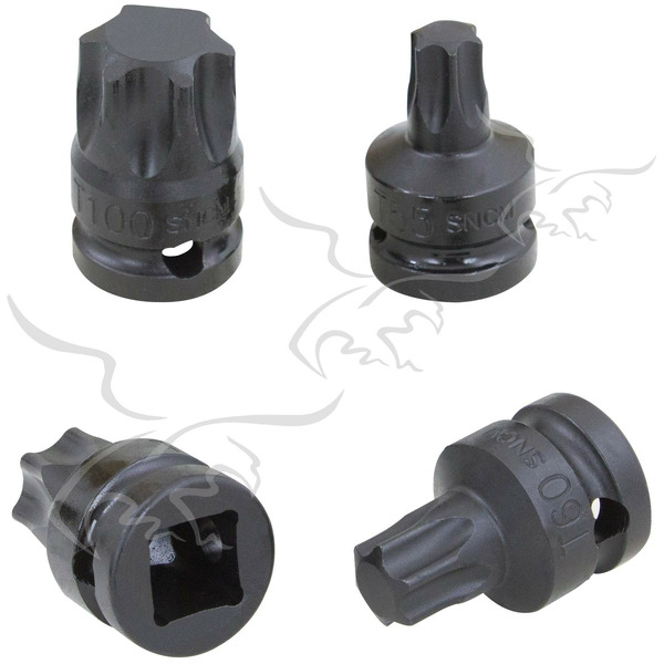 T55 a T100 Bits Torx de impacto curto. 1/2"