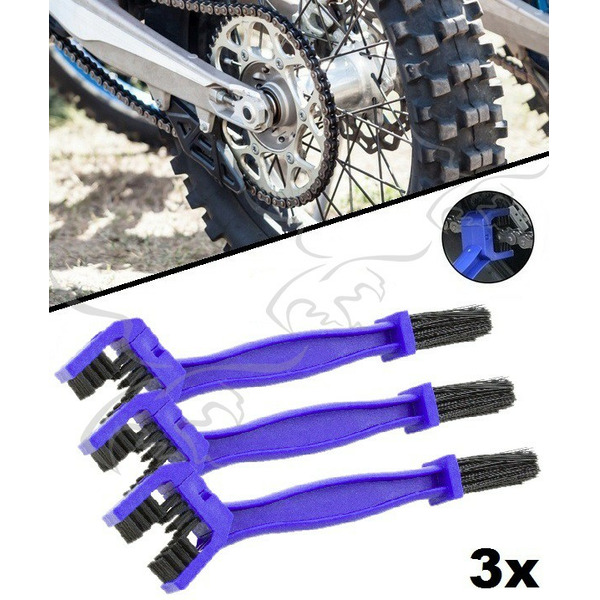 3 x Escova para limpar correntes de motos e bicicletas